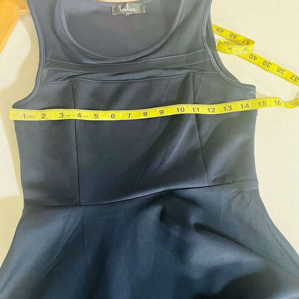Lulus Final Stretch Sleeveless Flare Hem Dress Size S Small NEW Navy - Picture 7 of 9